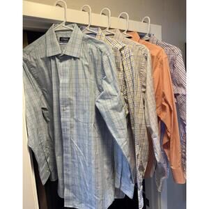Men’s Chaps Button Down Shirts Medium 15 1/2 - 32-33 Plaid Work Wear Lot Of 5